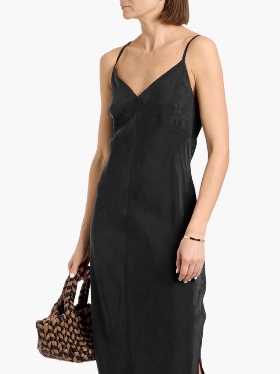 New Milly Black Dress With Spaghetti Straps